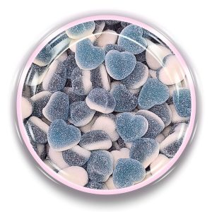 Fizzy Blue Raspberry Hearts