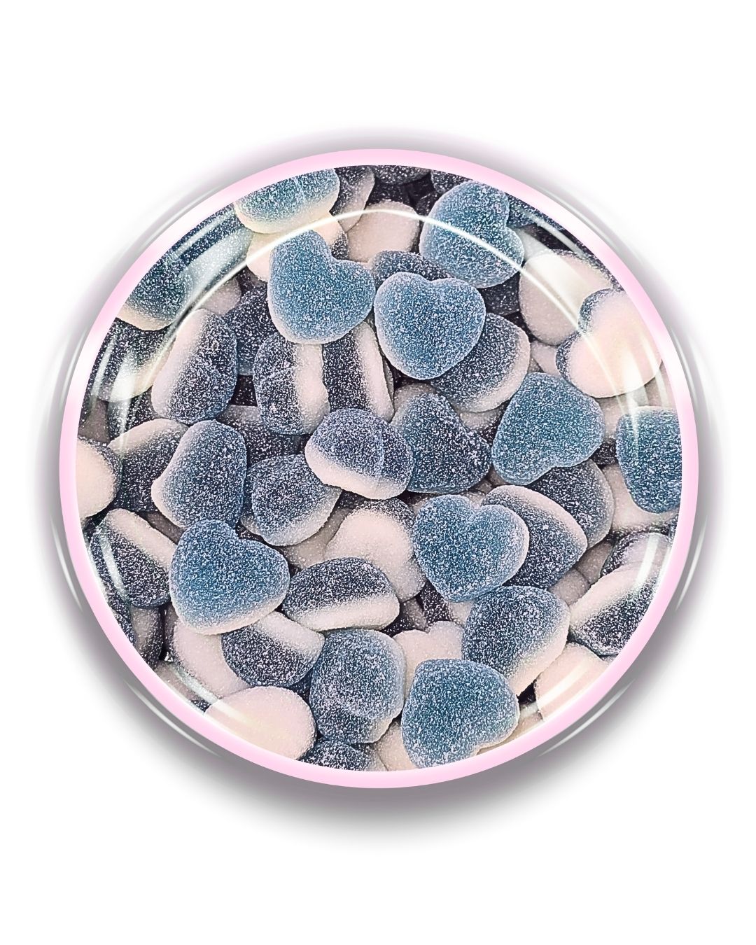 Fizzy Blue Raspberry Hearts