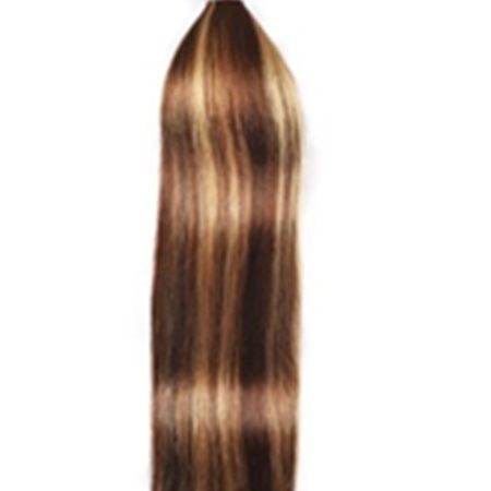 Human hair highlight brown straight bundles extensions  Brazilian
