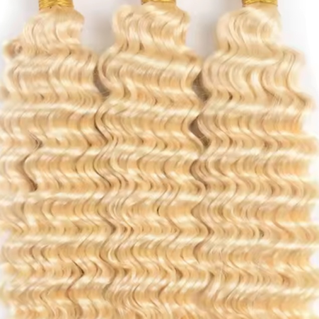 Human hair blonder 613 Brazilian curly weave  bundles
